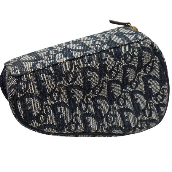 Christian Dior Trotter Saddle Pouch Gray Navy - Picture 2 of 7